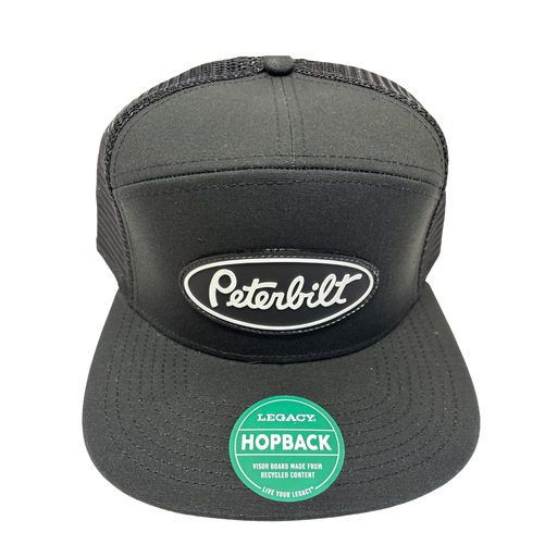 Peterbilt Flat Brim Hat 7 Panel Snapback | Black | GS