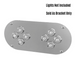 Iowa Customs stainless steel above door light plate featuring 8 button light cutouts without switch openings — flat view.