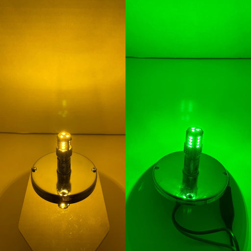 Classic 1157 Dual Color LED Bulb Amber Dark Green | JML Kustoms