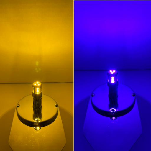 Classic 1157 Dual Color LED Bulb Amber Violet | JML Kustoms