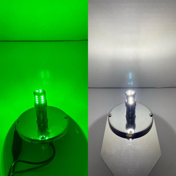 Classic 1157 Dual Color LED Bulb Dark Green White | JML Kustoms