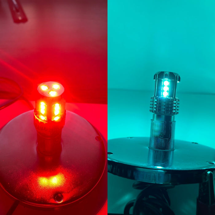Classic 1157 Dual Color LED Bulb Red Cyan | JML Kustoms