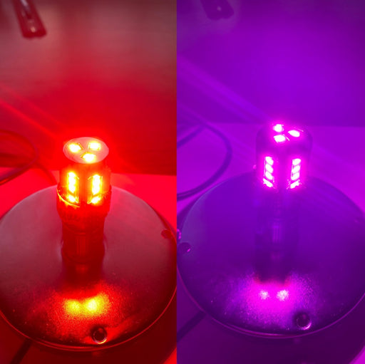 Classic 1157 Dual Color LED Bulb Red Purple | JML Kustoms