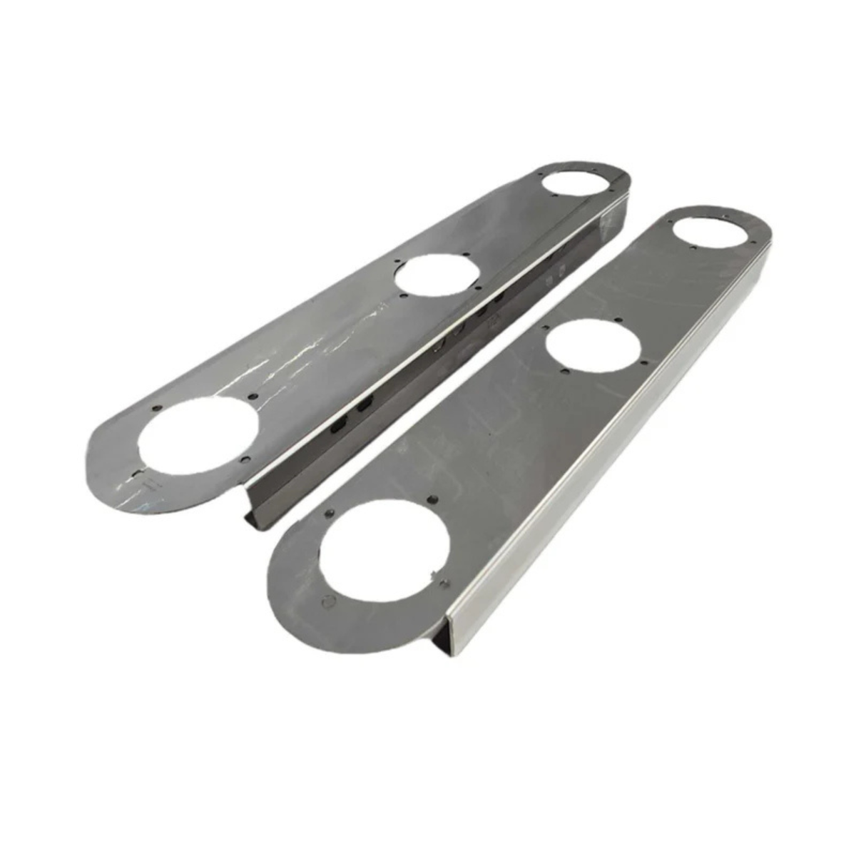 Kenworth Front Radius Style Air Cleaner Brackets with 3 Watermelon Cutouts | JML Kustoms