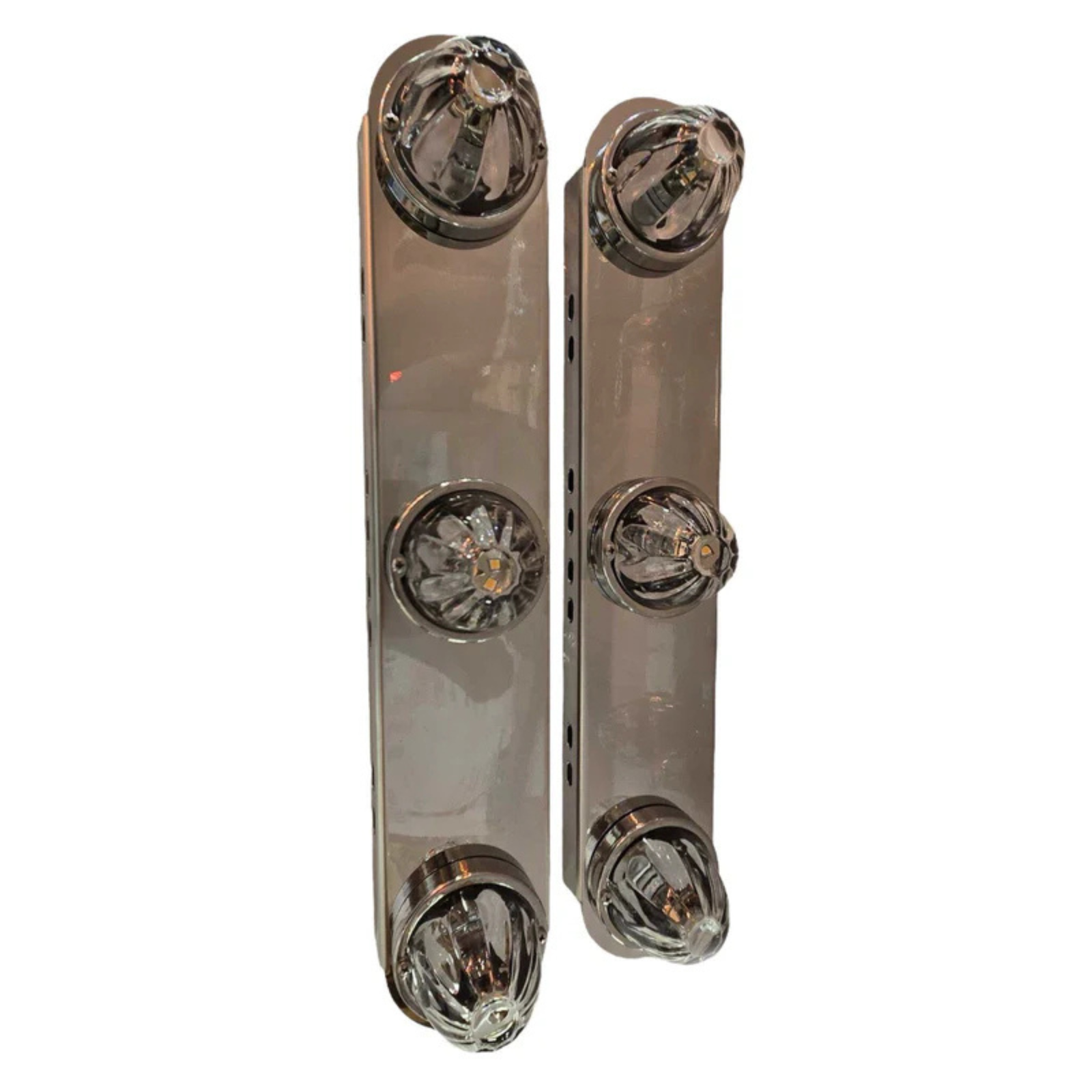 Kenworth Front Radius Style Air Cleaner Brackets with 3 Watermelon Cutouts | JML Kustoms