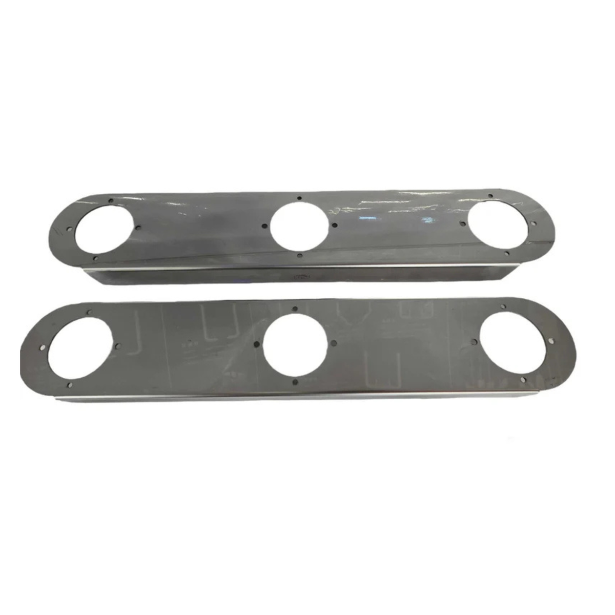 Kenworth Front Radius Style Air Cleaner Brackets with 3 Watermelon Cutouts | JML Kustoms