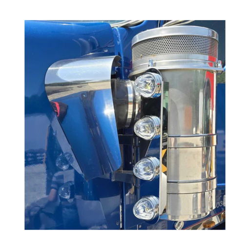 Kenworth Front Radius Style Air Cleaner Brackets with 4 Watermelon Cutouts | JML Kustoms