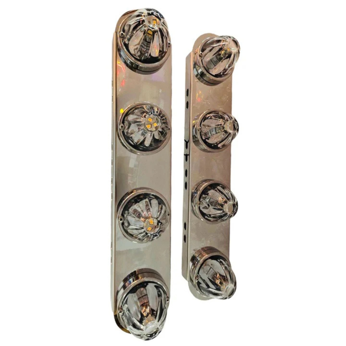 Kenworth Front Radius Style Air Cleaner Brackets with 4 Watermelon Cutouts | JML Kustoms