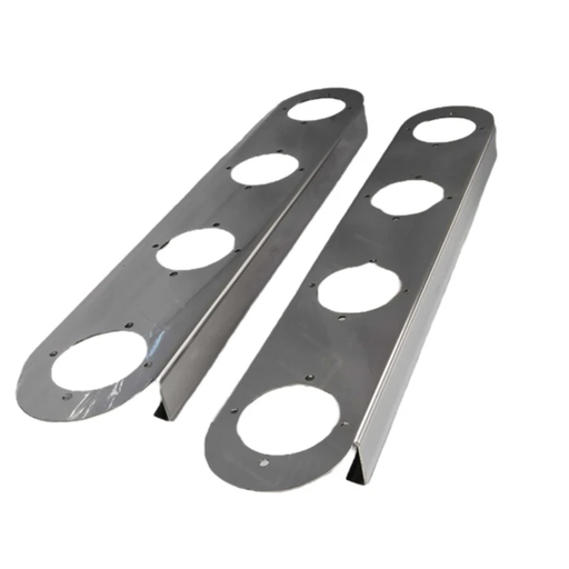 Kenworth Front Radius Style Air Cleaner Brackets with 4 Watermelon Cutouts | JML Kustoms