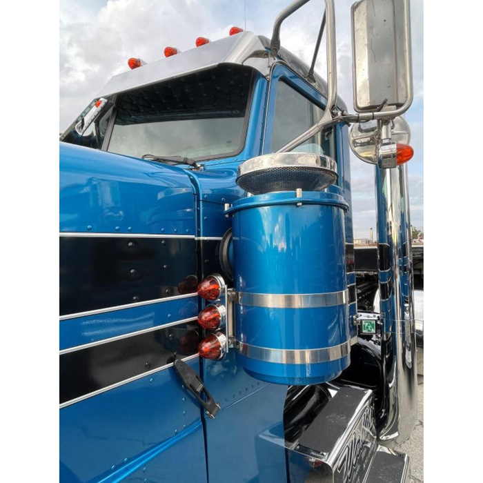Peterbilt 15 Inch Front Air Cleaner Brackets with 3 Radius Watermelon Cutouts | JML Kustoms