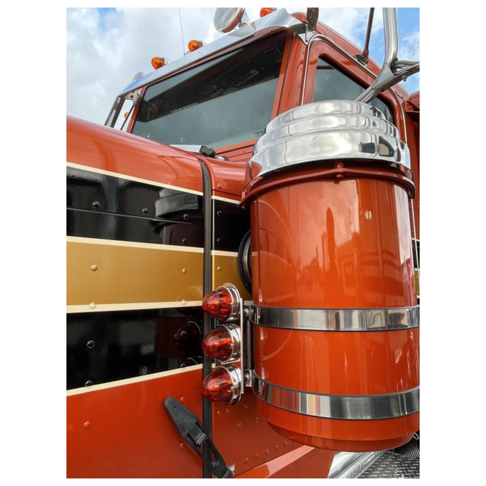 Peterbilt 15 Inch Front Air Cleaner Brackets with 3 Radius Watermelon Cutouts | JML Kustoms
