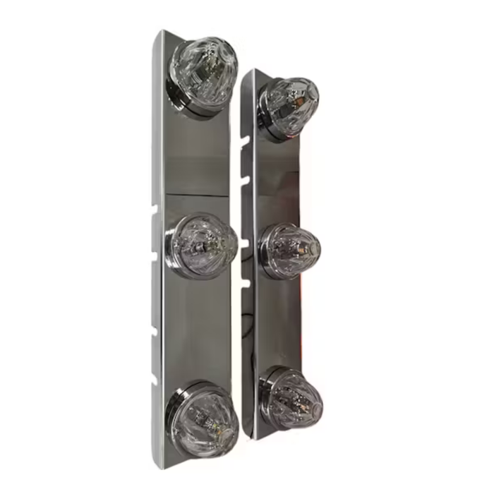 Peterbilt 15 Inch Front Square Air Cleaner Brackets with 3 Watermelon Holes | JML Kustoms