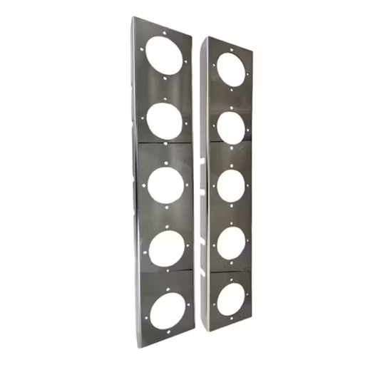 Peterbilt 15 Inch Front Square Air Cleaner Brackets with 5 Watermelon Cutouts | JML Kustoms