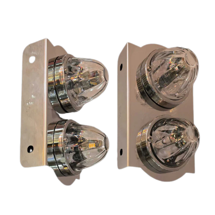 Front Peterbilt 579 Radius Style Mirror Brackets with 2 Watermelon Cutouts | JML Kustoms