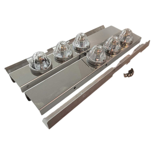 Peterbilt 589 Strap Mount Square Front Air Cleaner Bracket with 3 Watermelon Cutouts | JML Kustoms