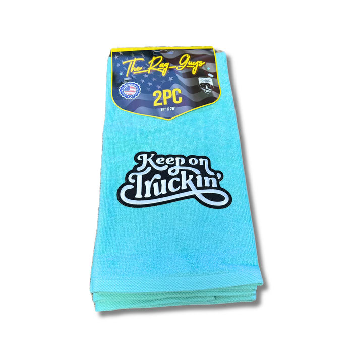 Keep On Truckin Door Handle Rags 2 Pack | Aqua | GS