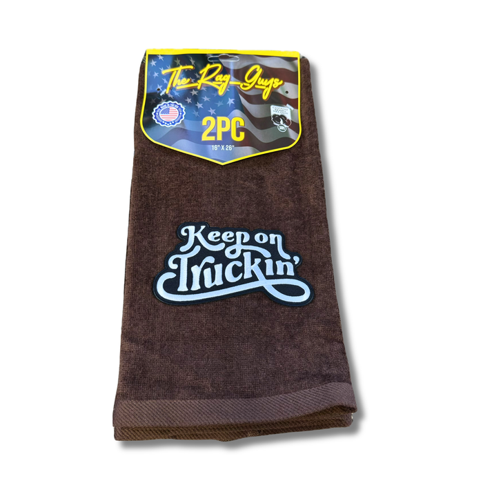 Keep On Truckin Door Handle Rags 2 Pack | Brown | GS