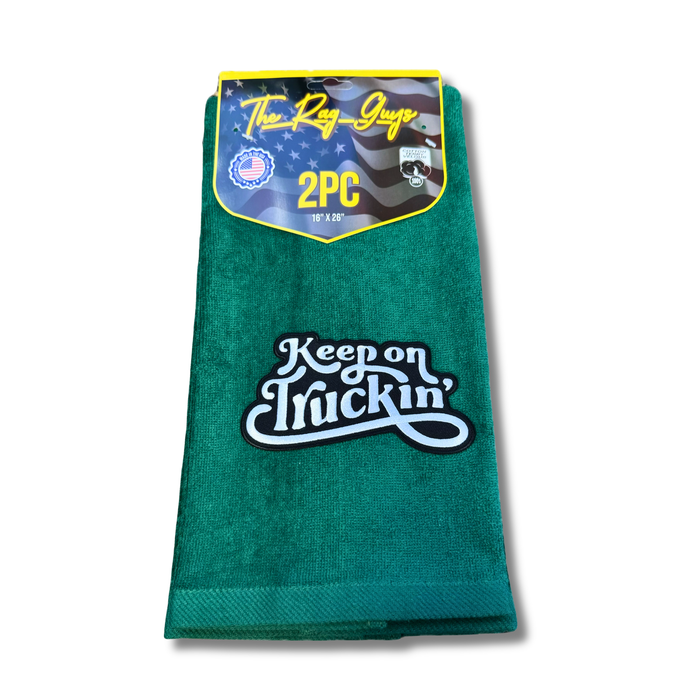 Keep On Truckin Door Handle Rags 2 Pack | Dark Green | GS