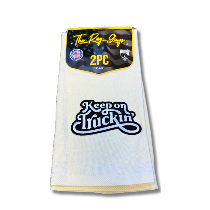 Keep On Truckin Door Handle Rags 2 Pack | Ivory Cream | GS