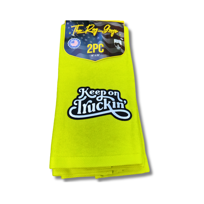 Keep On Truckin Door Handle Rags 2 Pack | Lime Green | GS