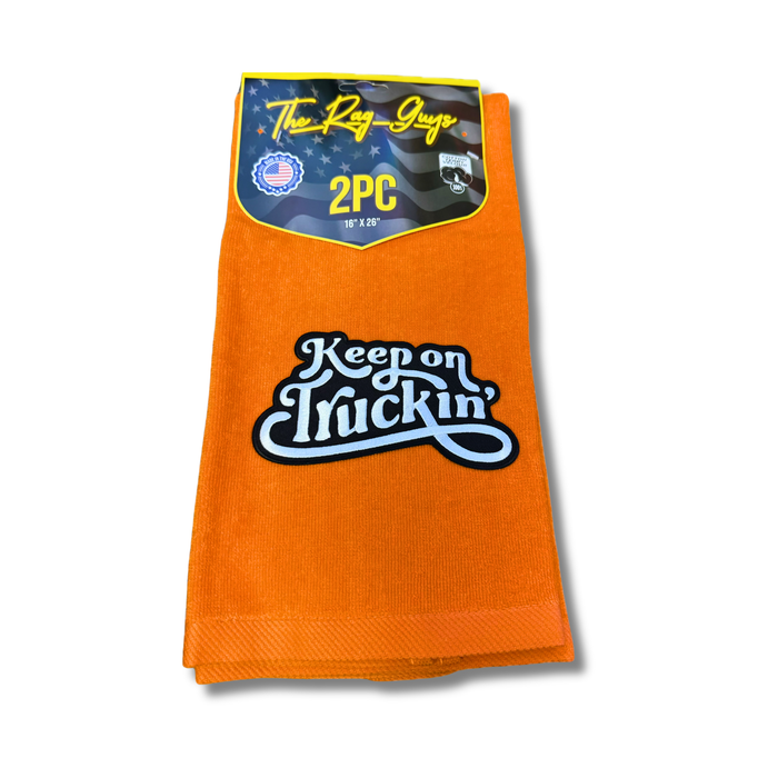 Keep On Truckin Door Handle Rags 2 Pack | Orange | GS