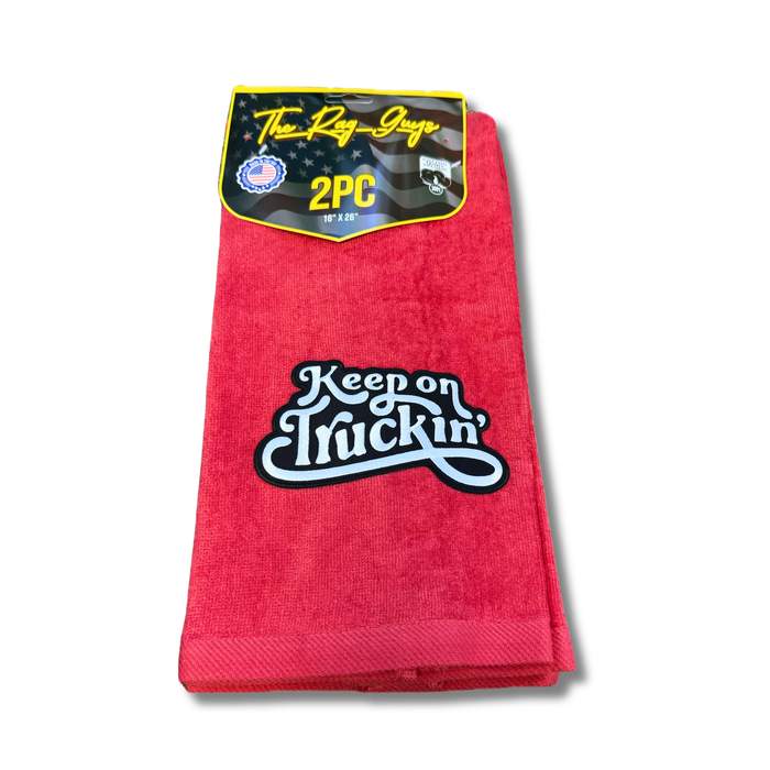 Keep On Truckin Door Handle Rags 2 Pack | Red | GS