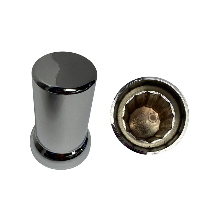 33 mm Top Hat Push On Lug Nut Cover Chrome Finish | Life Time Nut Covers