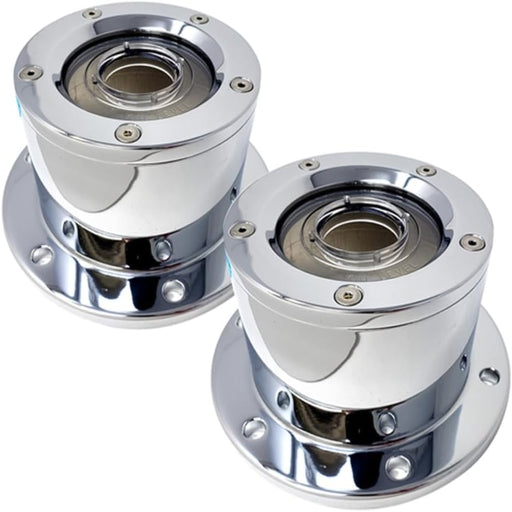 Chrome Billet Front Oil Cap Cover Set 4.5 Inch Bolt Pattern Set of 2 | Life Time Nut Covers