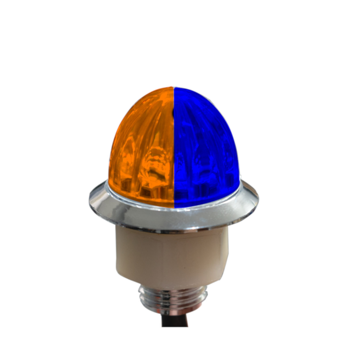 3/4 Inch Dual Color LED Watermelon Light 3-Wire | Amber and Blue | National Truck Parts