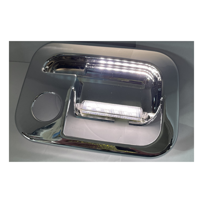 Chrome Plastic Exterior Door Handle Cover with LED Lights | Clear | Driver Side | National Truck Parts