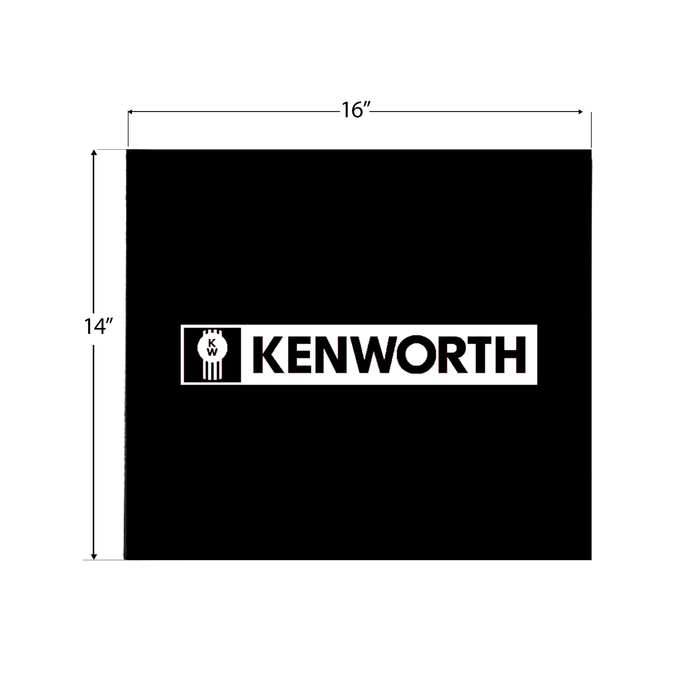 Kenworth Mud Flap 16 x 14 White | National Truck Parts
