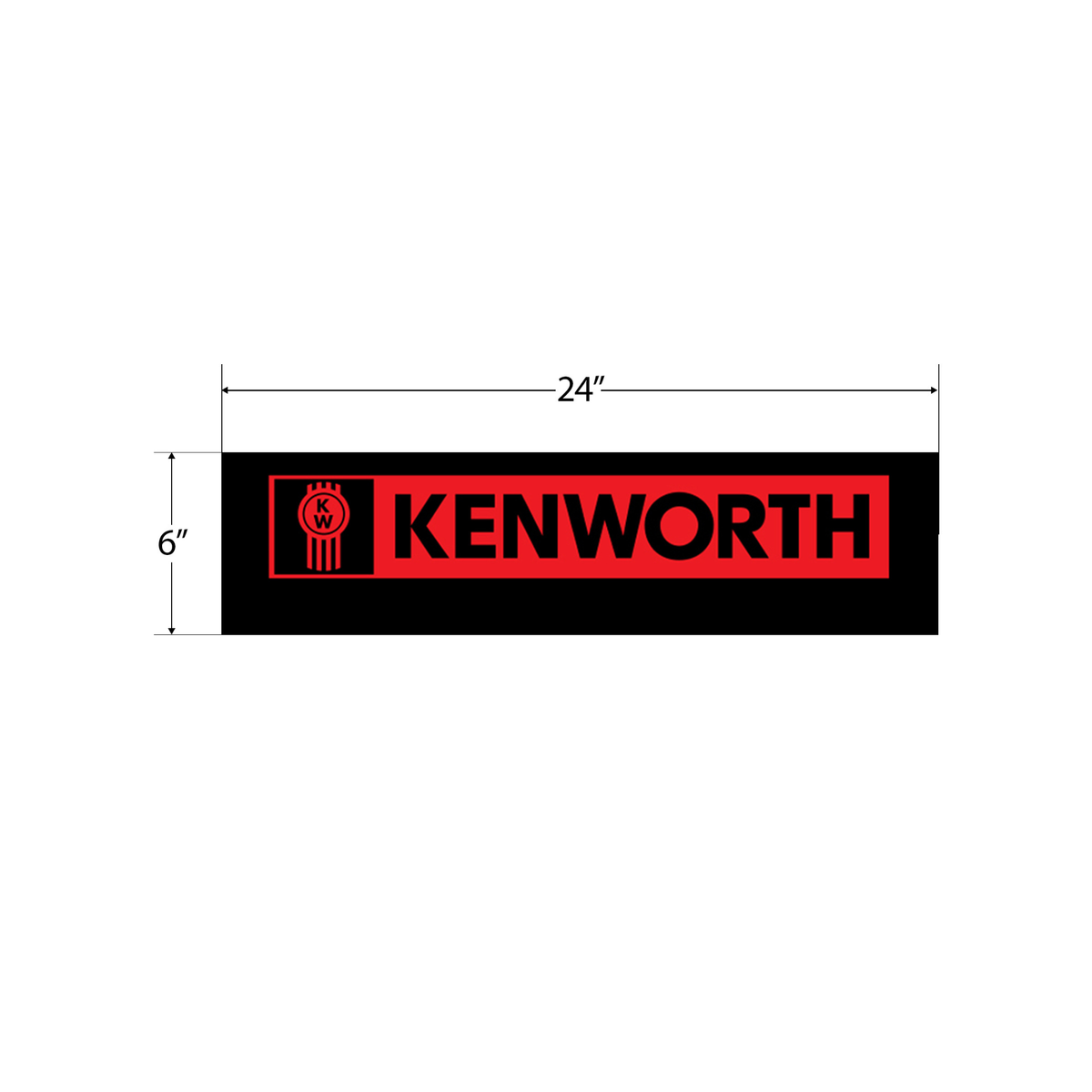 Kenworth Mud Flap 24 x 6 Matte Red | National Truck Parts