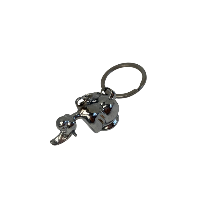Metal Hood Ornament Keychain Chrome | Angry Duck | National Truck Parts