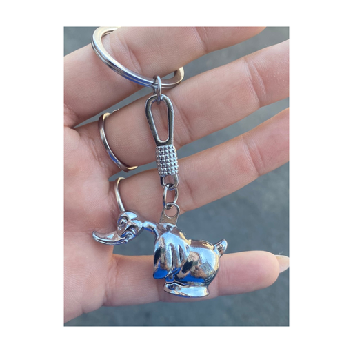 Metal Hood Ornament Keychain Chrome | Angry Duck | National Truck Parts
