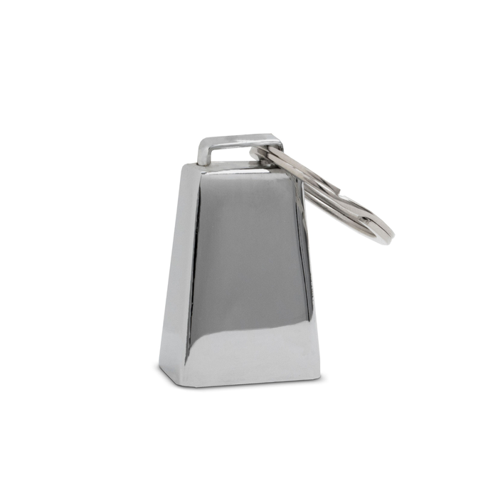 Metal Hood Ornament Keychain Chrome | Mini Cowbell | National Truck Parts