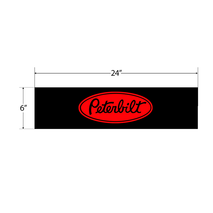 Peterbilt Mud Flap 24 x 6 Matte Red | National Truck Parts