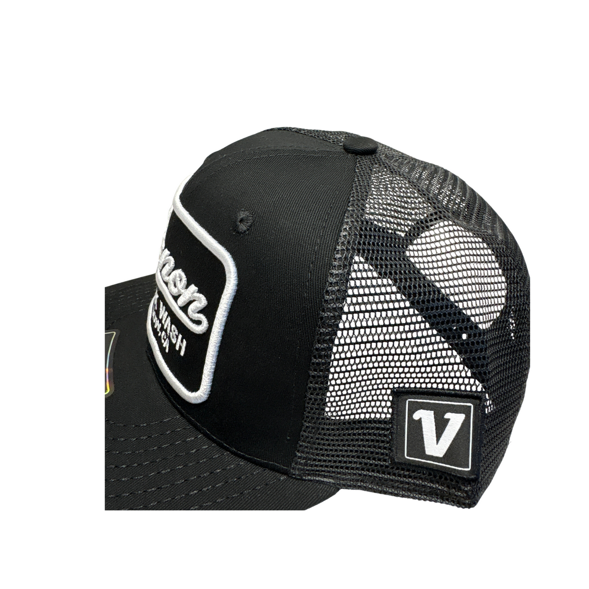 The New Vernon Truck Wash Logo Trucker Hat | White Logo Side Mesh and Patch | Richardson 112