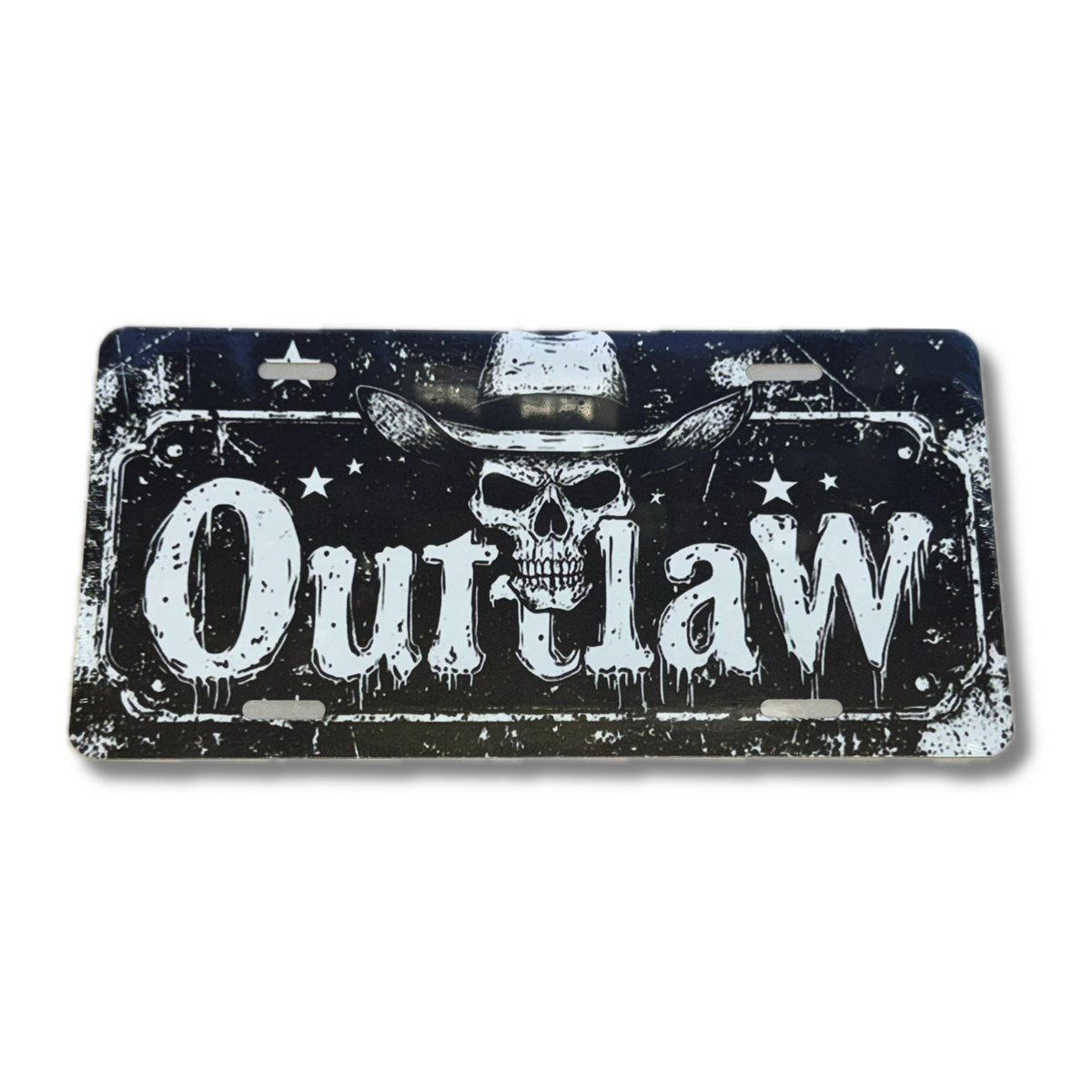 Outlaw Black Novelty Vanity Plate | Decorative Truck License Plate