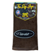Peterbilt Logo Door Handle Rag with Fancy Script | Brown | Black Oval Logo | 2-Pack