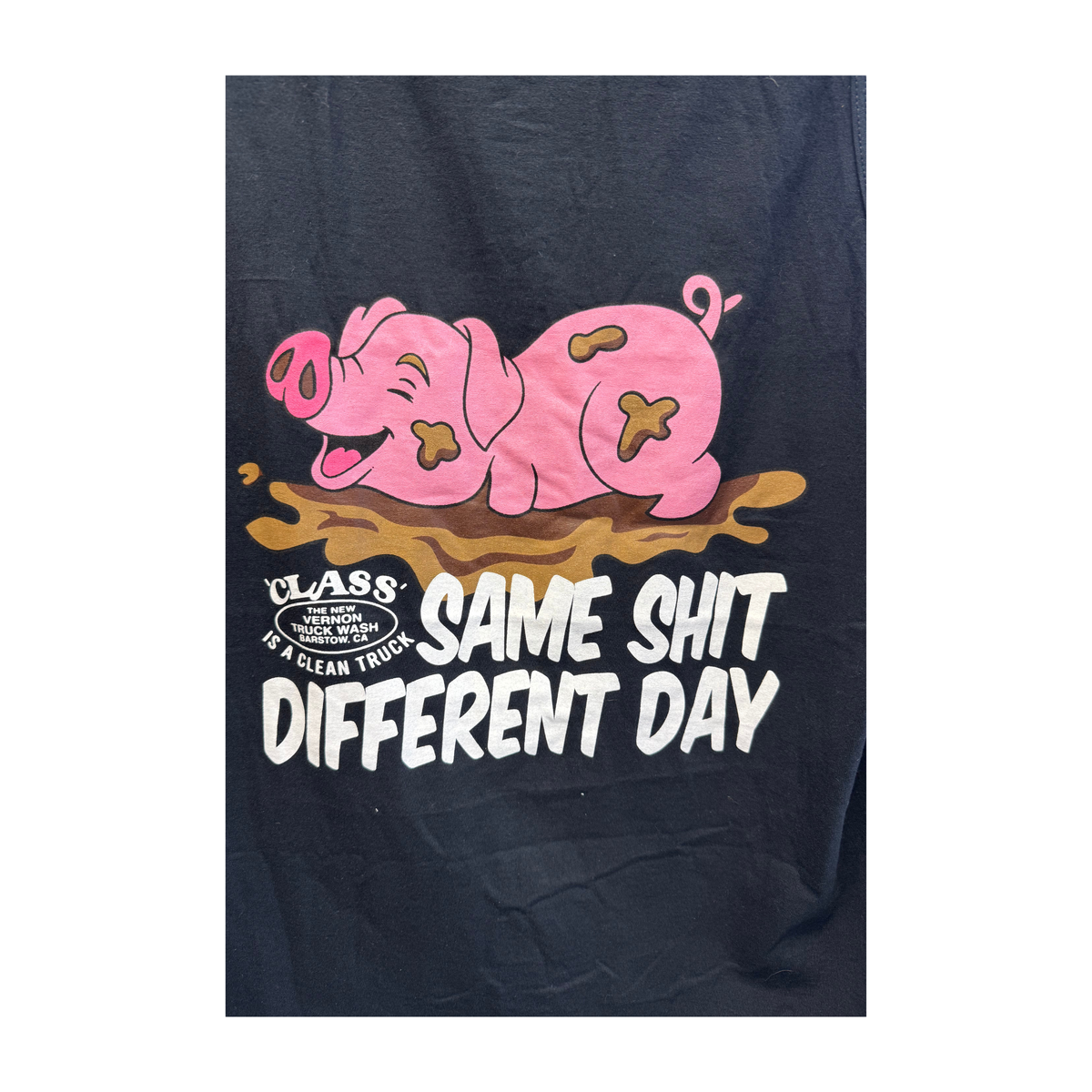 Playful Pig Logo Men’s Tank Top Same Sh!t Different Day | The New Vernon Truck Wash