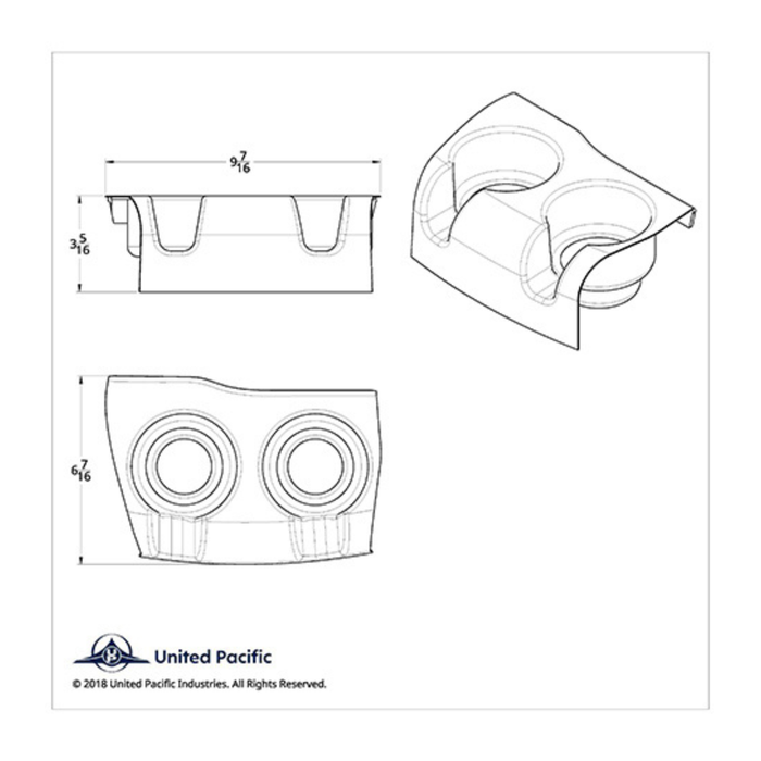 United Pacific - Chrome Plastic Cup Holder for Kenworth - The New Vernon Truck Wash