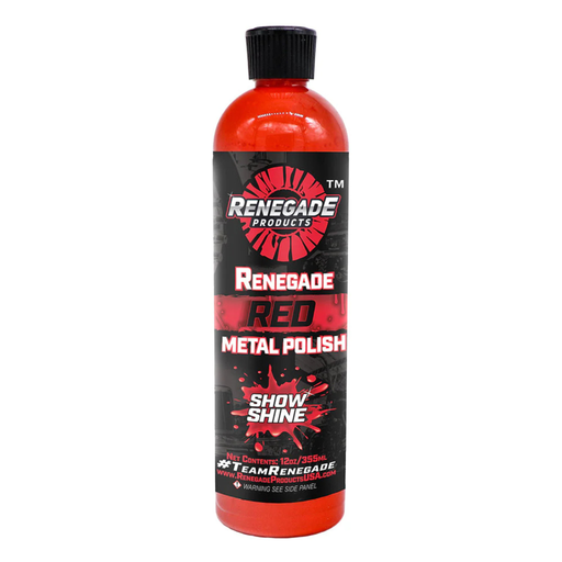 Red Show Shine Liquid Metal Polish | 12 oz | Aluminum & Stainless Steel | Renegade