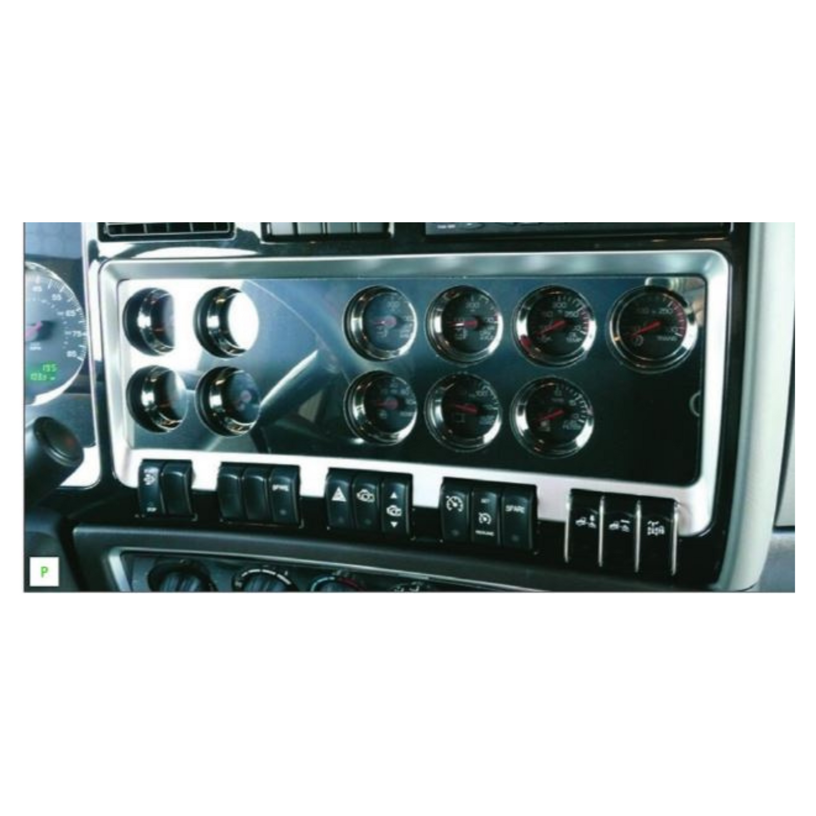 Main Gauge Cluster Trim | 4-7 Cutouts | Kenworth | RoadWorks