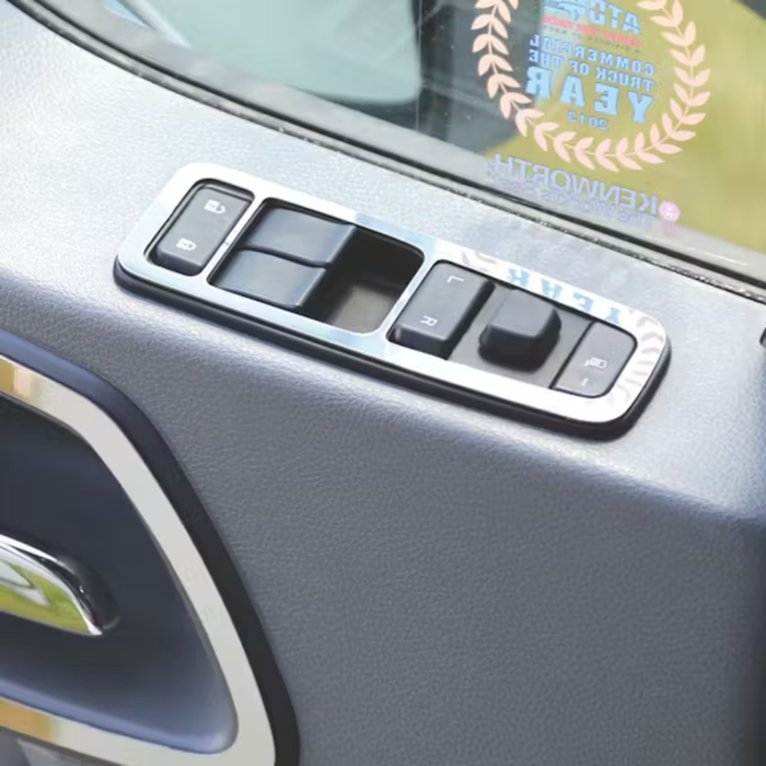 Kenworth T680/880 Power Window Trims | Driver & Passenger Side | Polished Stainless Steel | RoadWorks