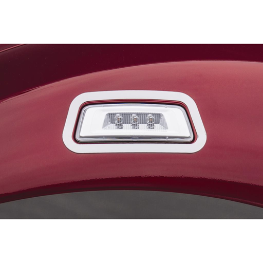 Kenworth T680/T880 Fender Side Marker Light Trim | Mirror-Polished Stainless Steel | RoadWorks