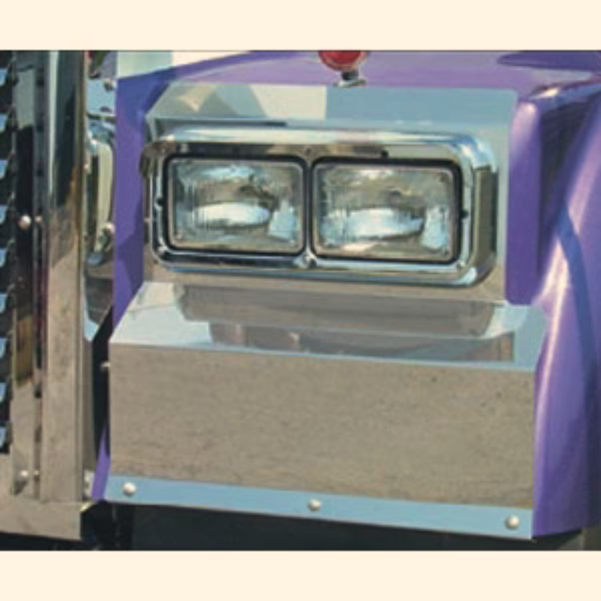 Kenworth W900B Solid Mount Fender Guards | Mirror-Polished Stainless Steel | RoadWorks