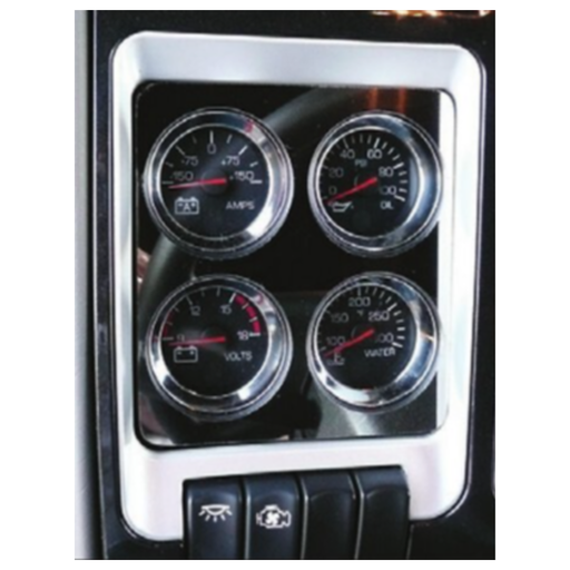 KW Gauge Trim 4 Holes | Mirror-Polished Stainless Steel | RoadWorks