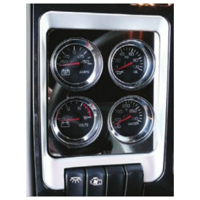 KW Gauge Trim 4 Holes | Mirror-Polished Stainless Steel | RoadWorks