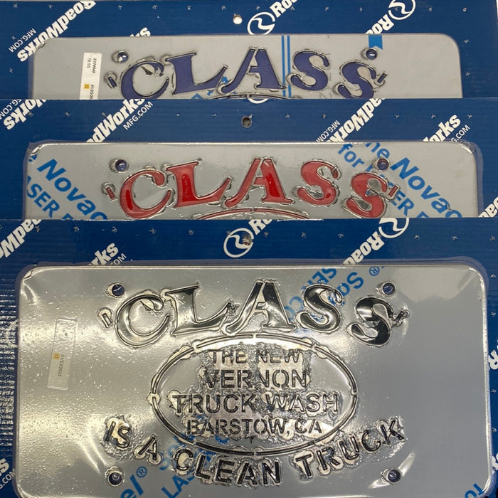 New Vernon Truck Wash Logo License Plate Stainless Steel | RoadWorks