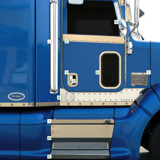 Peterbilt 386 Cab Air Intake Cover | Mirror-Polished Stainless Steel | RoadWorks